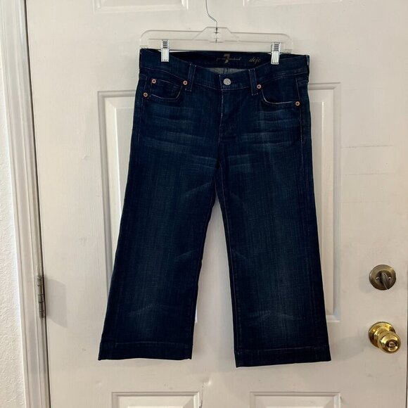 7 For All Man Kind Woman's Dojo Summer Denim Capri - Picture 3 of 8
